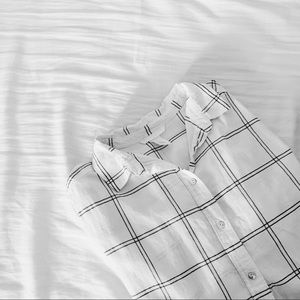 b&w grid flannel 🌟